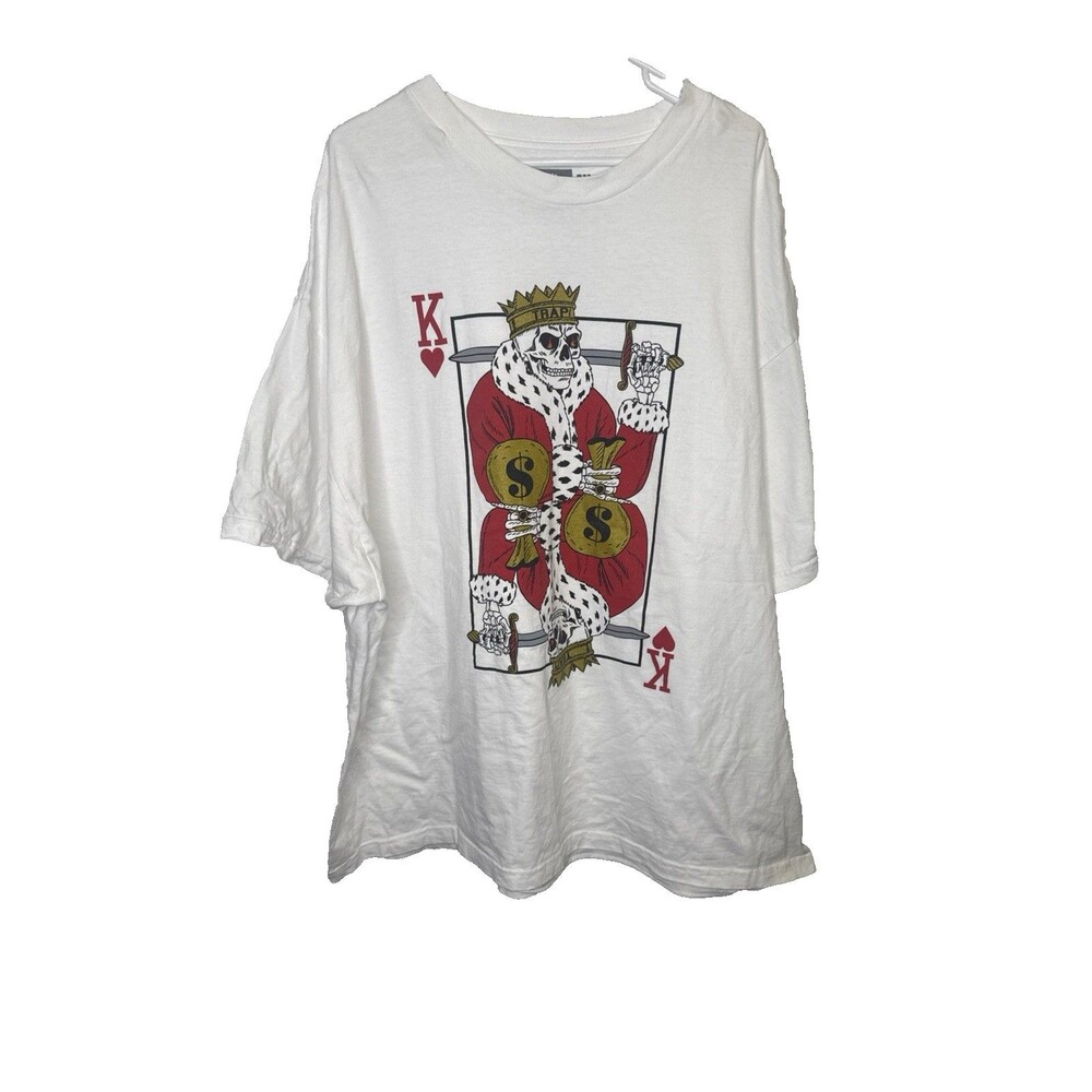 Million Dollar Motives Mens Size 4XL White King Card Graphic T Shirt Tee 4X Big